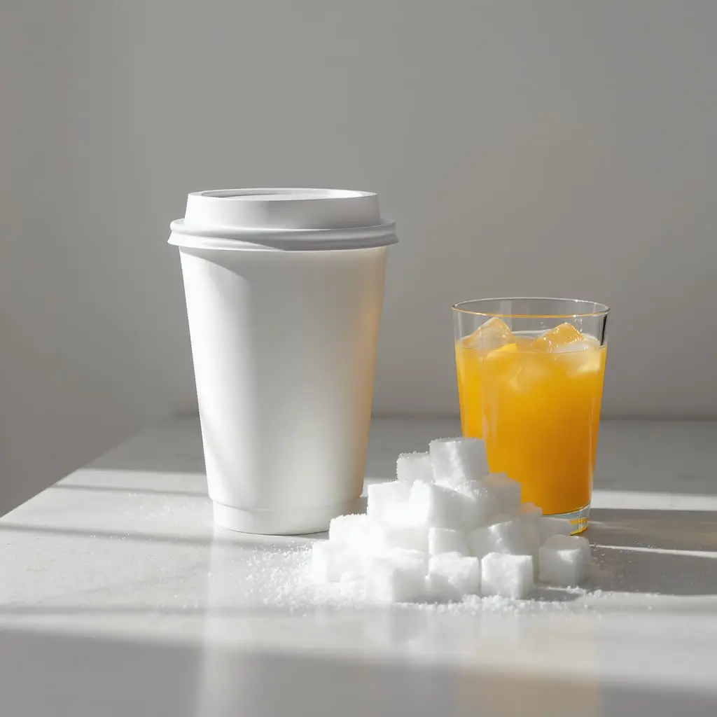 “Common mistake: high-sugar smoothie made with juice and added sugar cubes”
